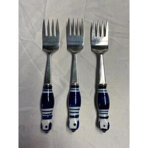 VTG Rosenthal Grill-Blue/Siena Blue dessert forks designed by Bjørn Wiinblad